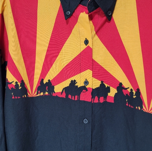 Vintage Roper Arizona sunset cowboy button down Rodeo shirt - Picture 3 of 6